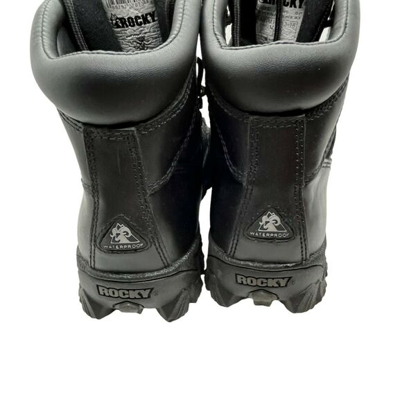 Rocky Mens Alpha Force F241318 Black Leather Lace Up Ankle Casual Work Boots 8 W main image 4